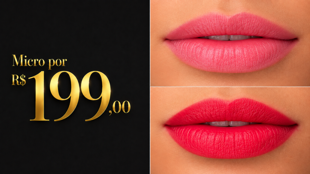 Micropigmentação labial efeito batom