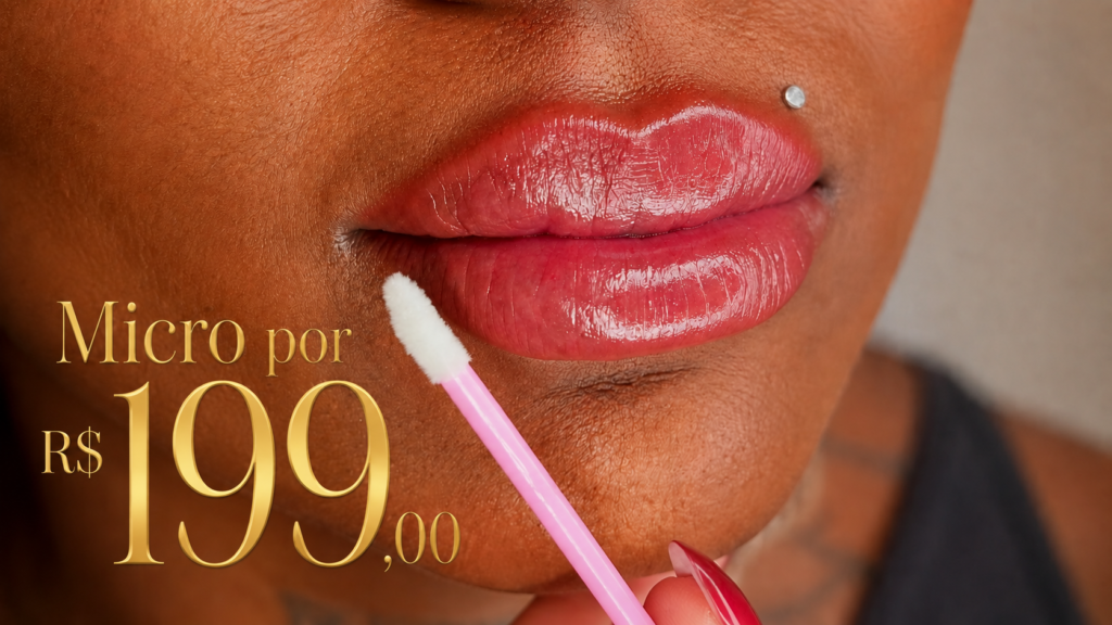 Efeito lip blush nos lábios